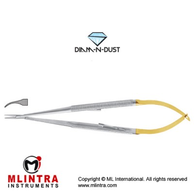 Diam-n-Dust™ Castroviejo Micro Needle Holder Curved - Very Delicate - With Lock Stainless Steel, 14 cm - 5 1/2"